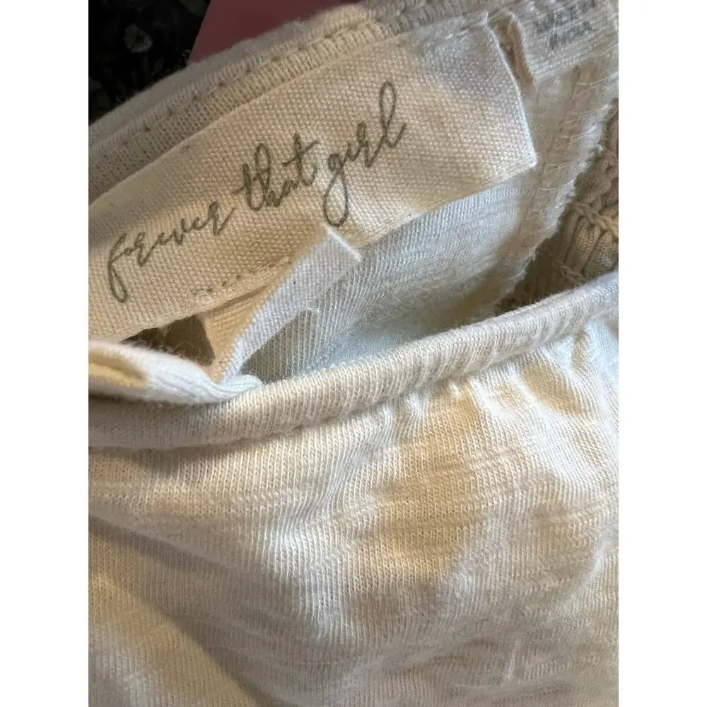 Anthropologie Forever that Girl Corset Style Puff Sleeve Top Botanical Print S